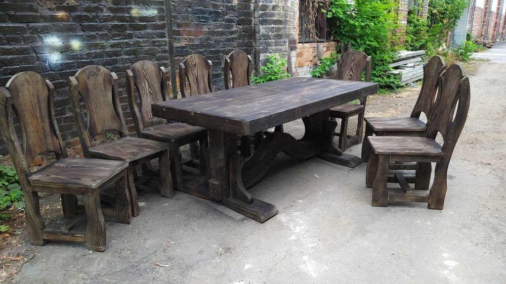 Комплект мебели "Топорища" - под старину! Стол и стулья из массива
