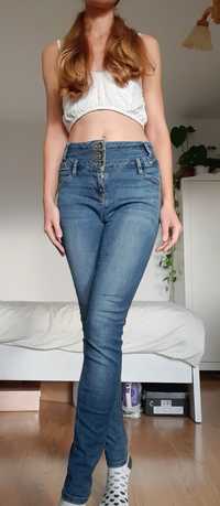 Spodnie skinny jeans rurki z wysokim stanem River Island S