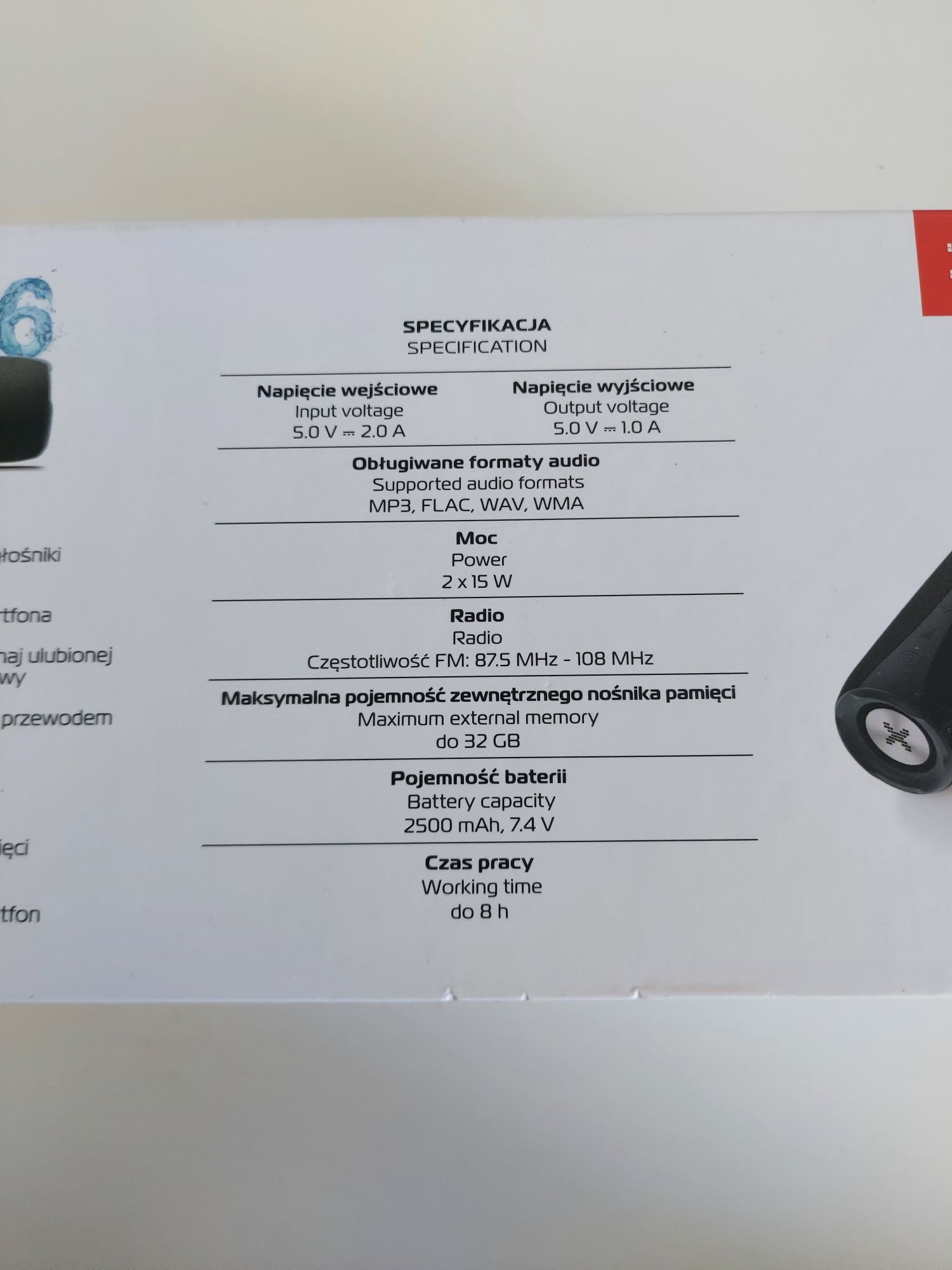 Nowy głośnik bezprzewodowy bluetooth XMUSIC BTS850K czarny radio FM