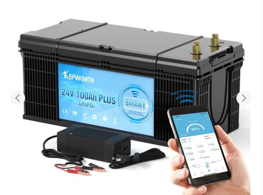 Акумулятор Kepworth LiFePO4 24V 100Ah 2560W Smart Bluetooth з зарядним