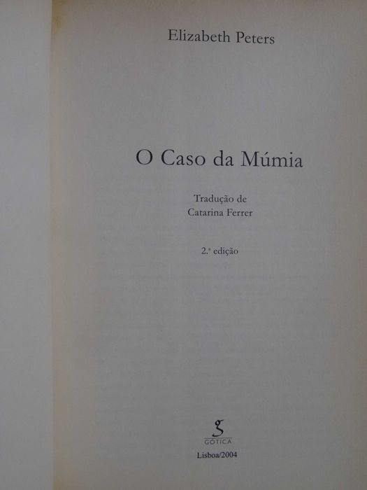 O Caso da Múmia de Elizabeth Peters