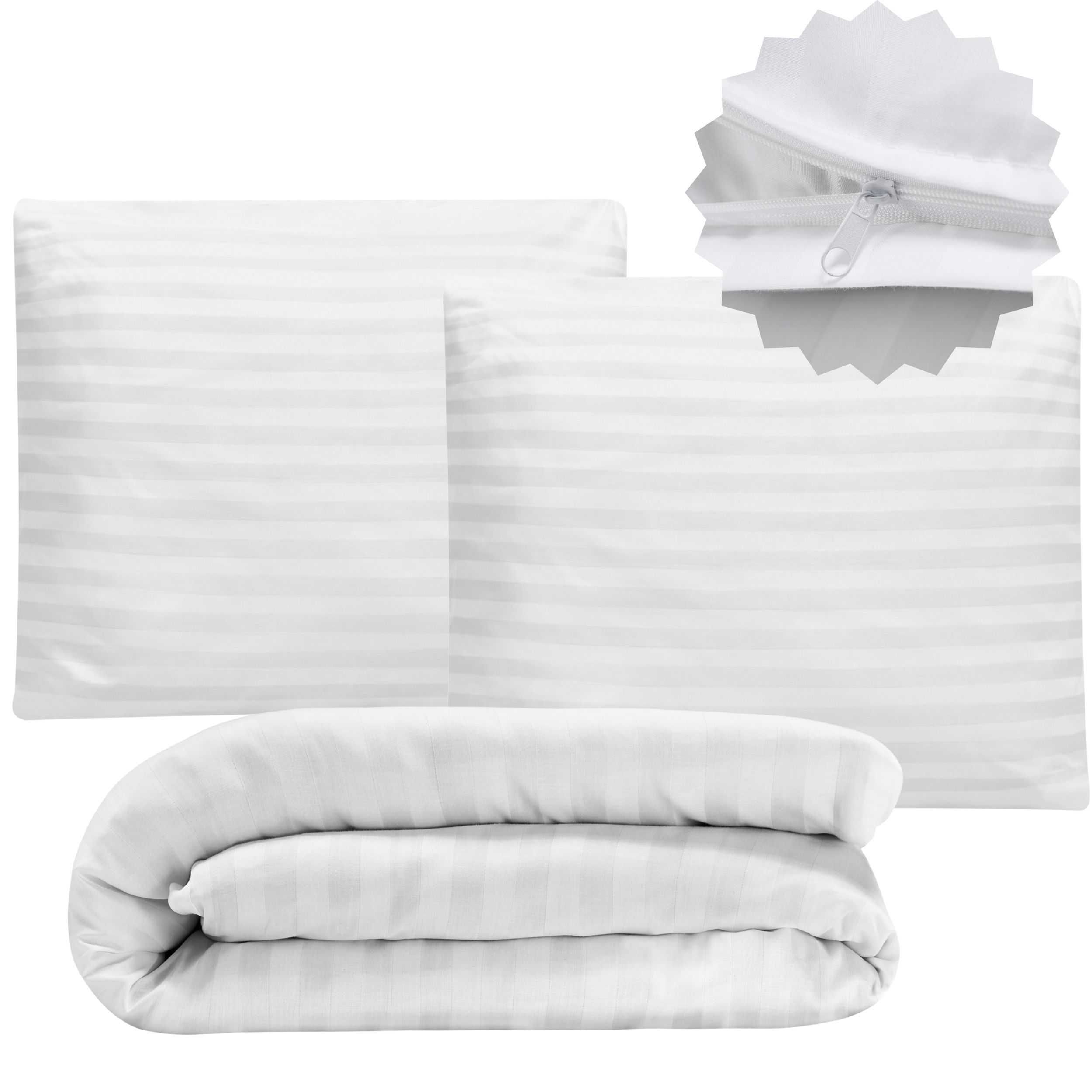 Pościel  Hotelowa 160x200 +2x 70x80 lub 50x60 Adamaszek 1cm z zamkiem