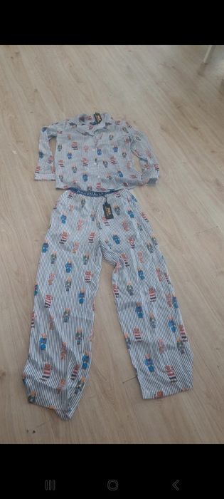 Piękny nowy komplet w paski i misie Ralph Lauren