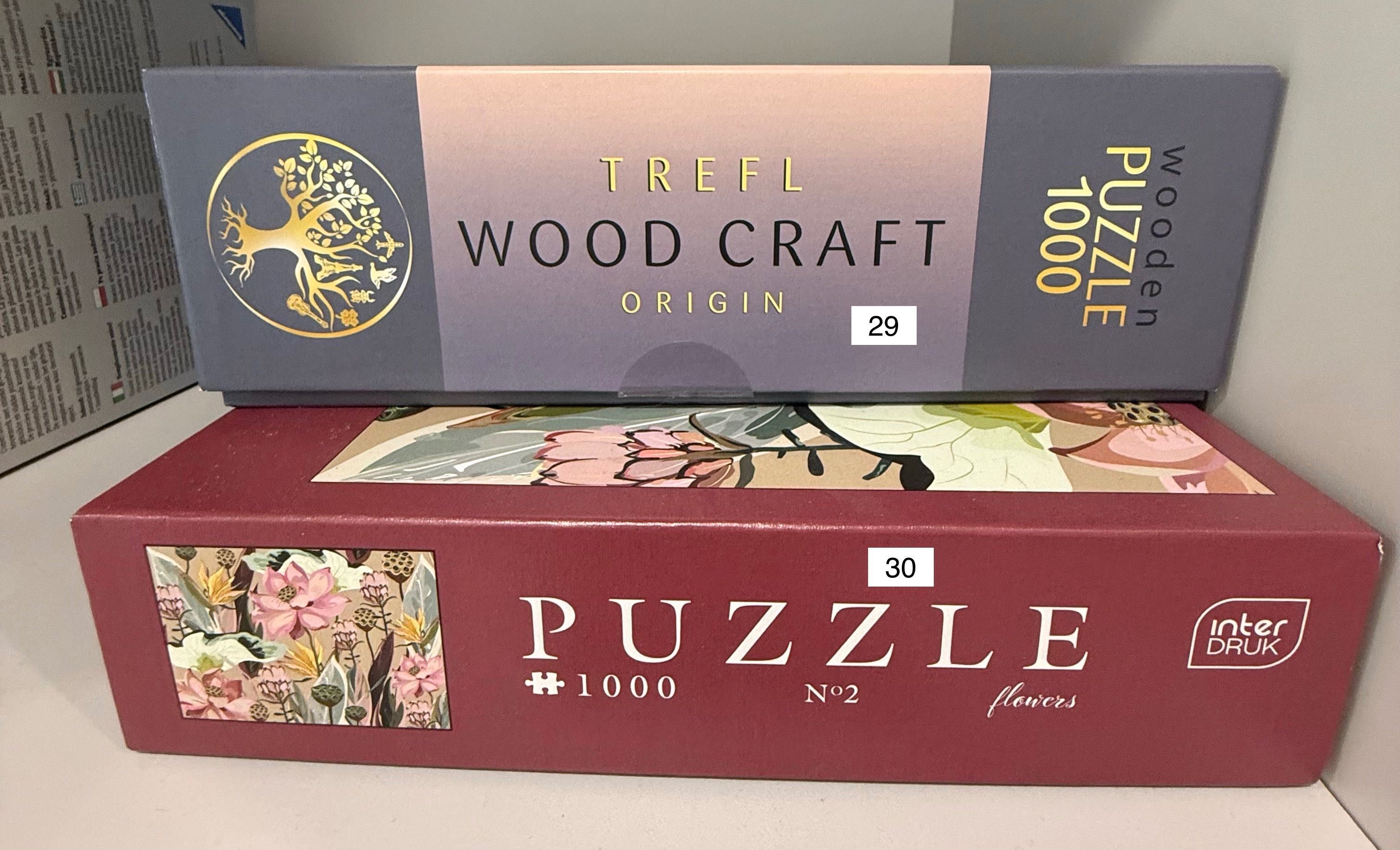 Puzzle 1000 elementów - różne wzory, ułożone raz - kompletne
