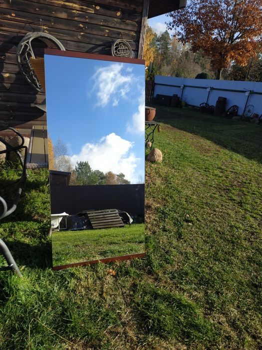 Duże oprawione przejrzyste lustro kryształowe 70X150cm garderoba butik