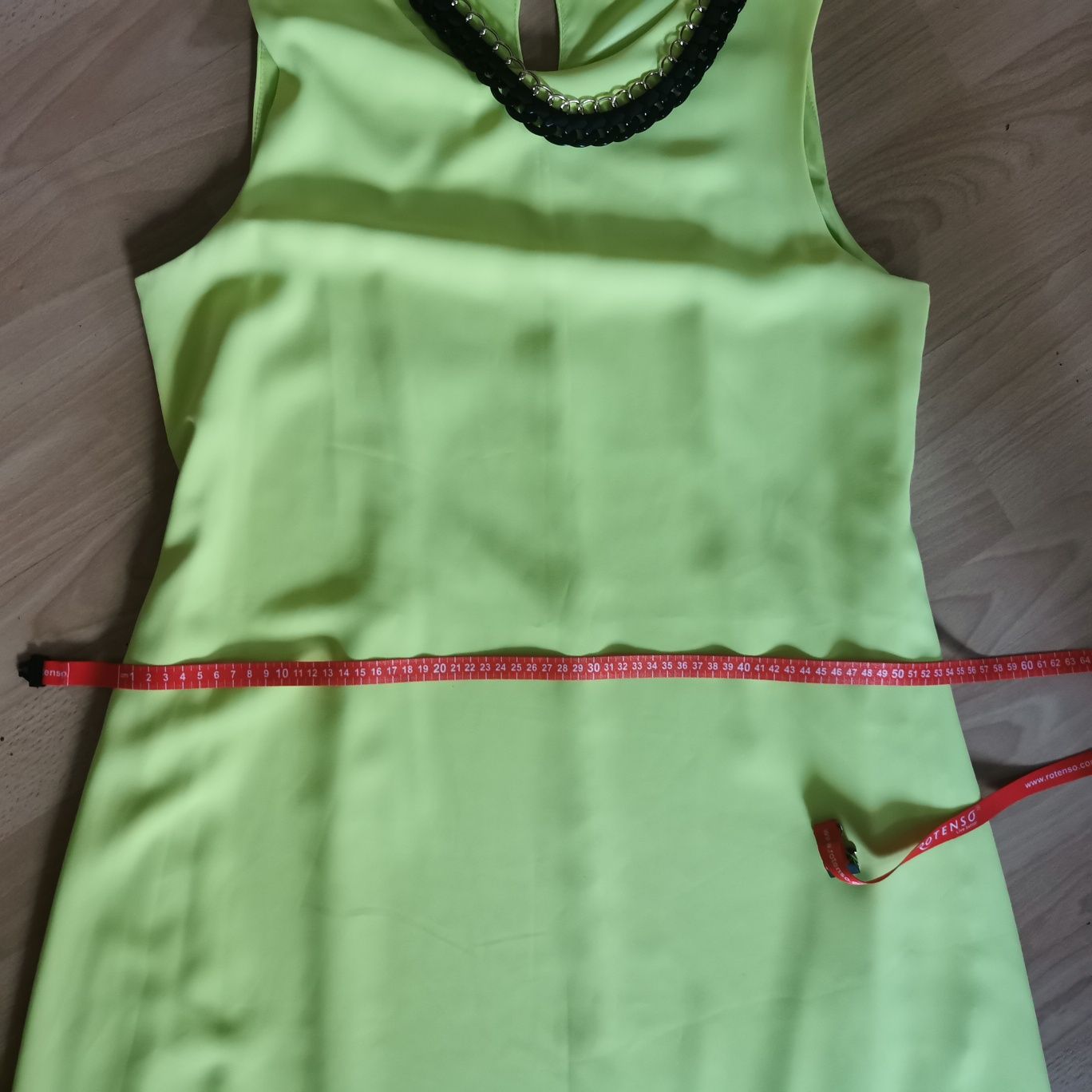 Żółta sukienka neonowa zielona why not 42 xl łańcuch