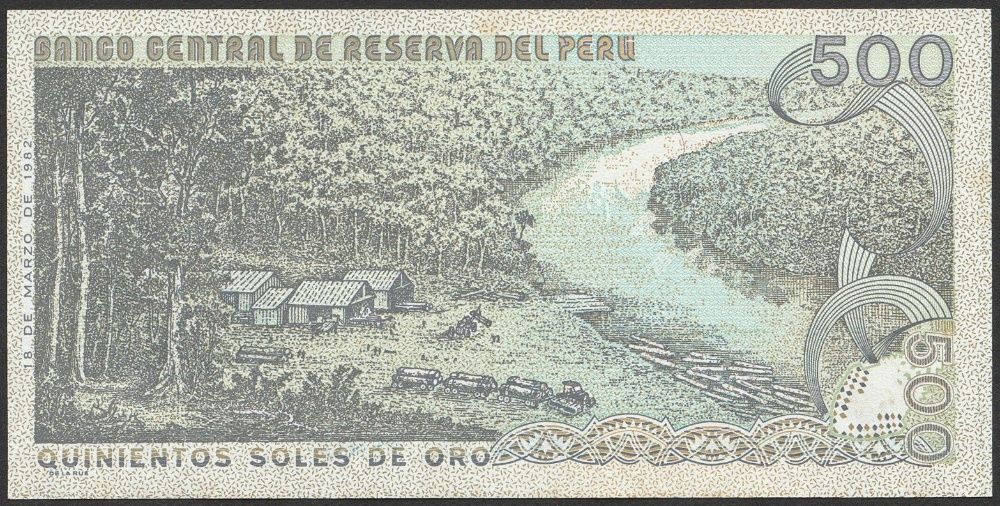 Peru 500 soles 1982 - stan bankowy UNC