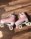 Patins 4 rodas de patinagem artística OXELO QUAD 100 rosa