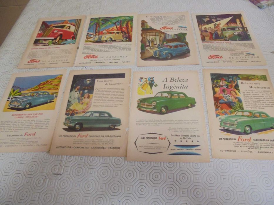 Publicidades antigas de Carros e Furgões Ford, anos 50