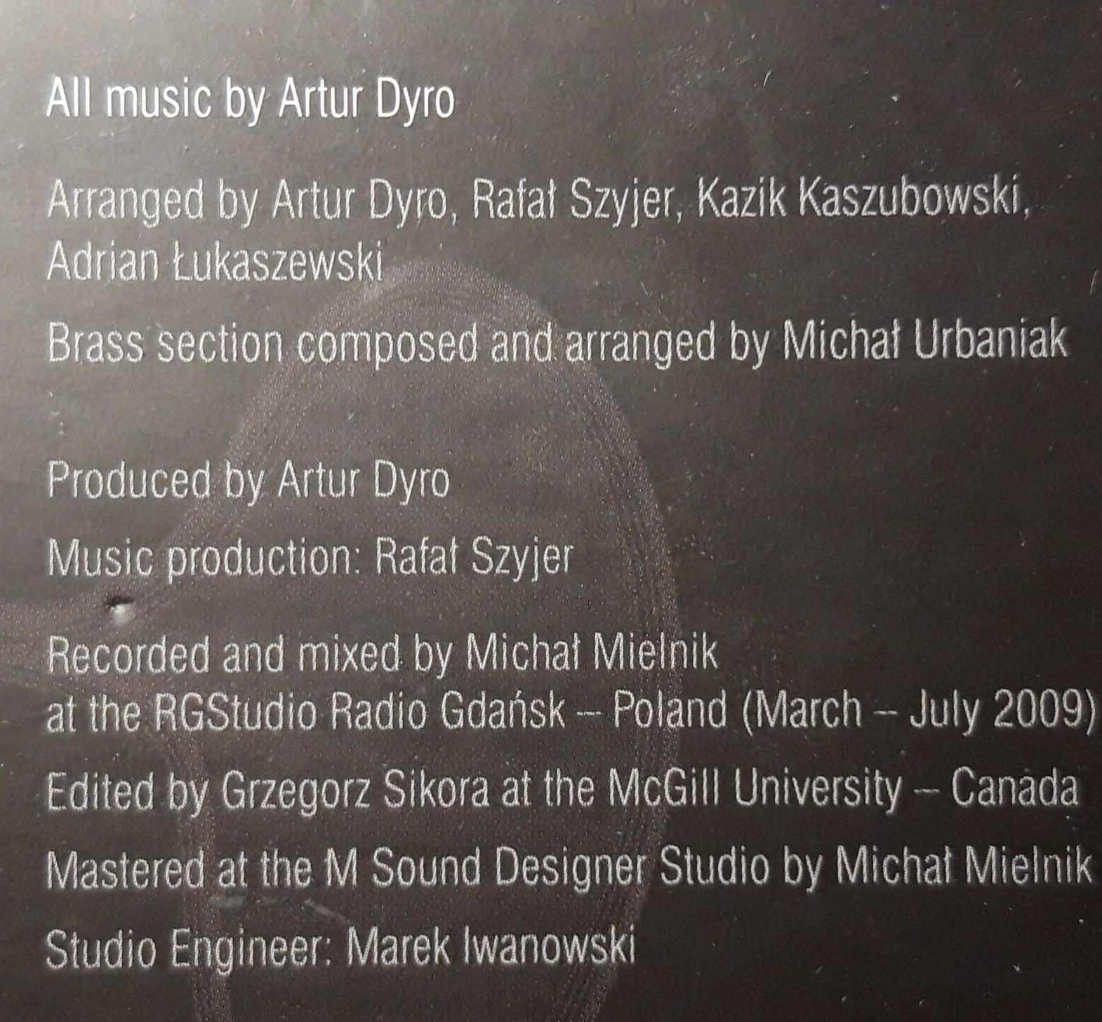 Artur Dyro - Executive Summary (CD, 2009, FOLIA)