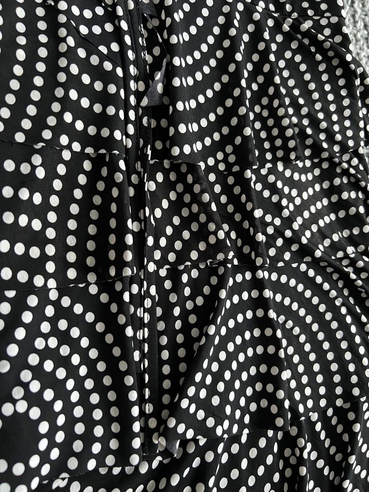 Bluzka PROMOD M czarna w białe kropki