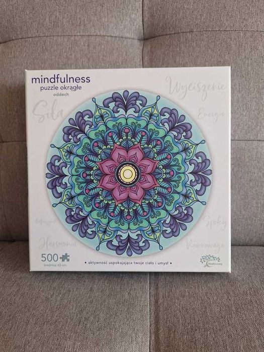Okrągłe puzzle mondfulness 500 elementów, średnica 65. Puzzle mandala
