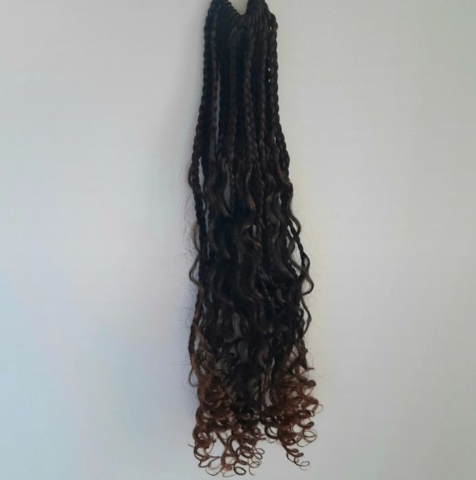 Warkoczyki syntetyczne brązowy ombre 1 paczka