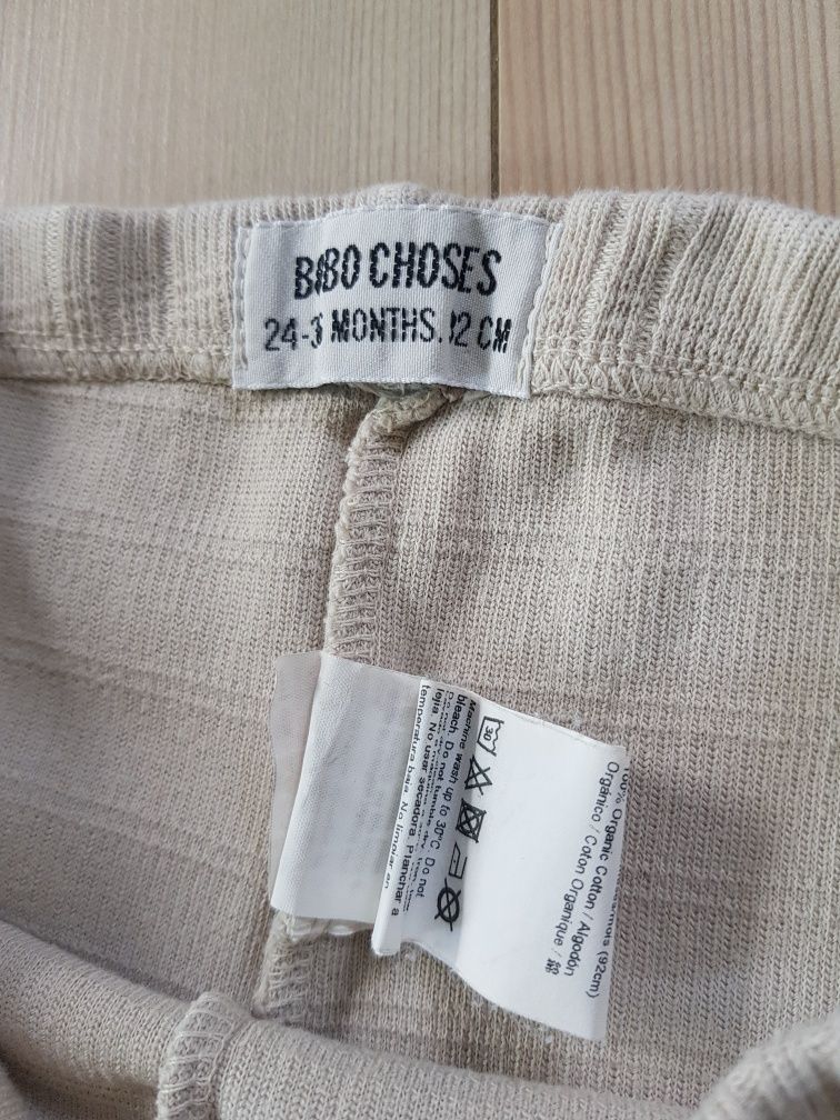 Bobo Choses legginsy getry 92 2-3Y prążkowane z jabłkiem Tinycottons