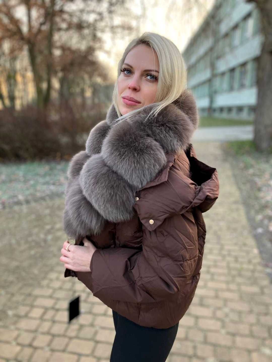 Kurtka z naturalnego futra lisa