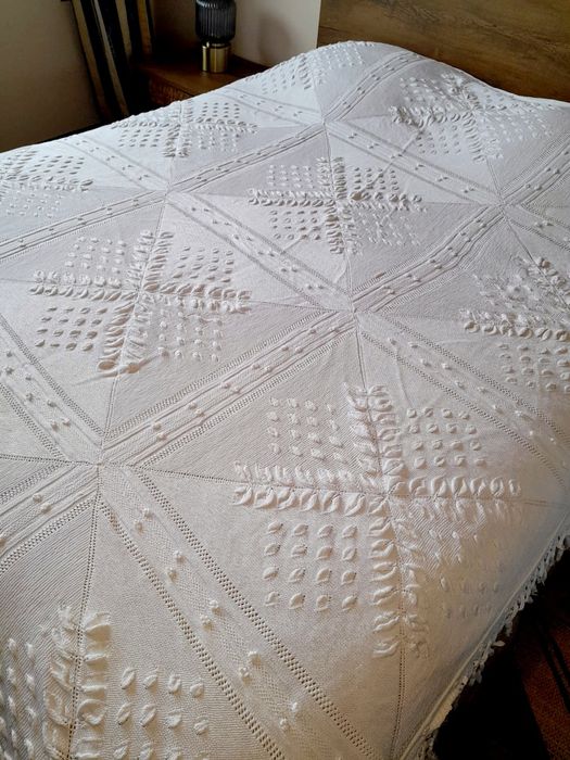 Colcha em crochê 2 agulhas