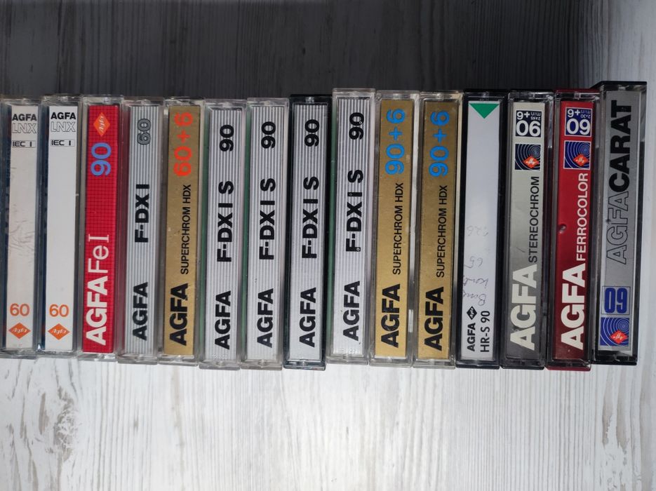 Аудіокасети Agfa F-DX 1S, LNX, HR-S, Fe 1