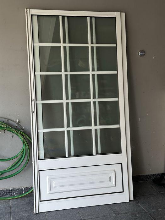 Portas de Sacada Alumínio Branco e Vidro Duplo (194x200cm) - Completas