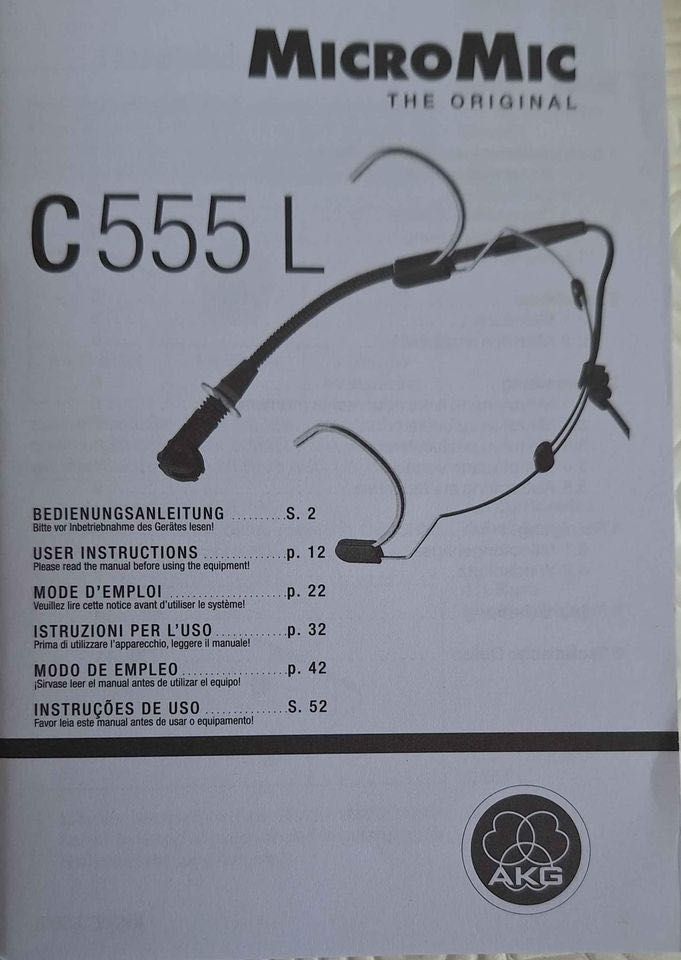 Microfone de cabeça AKG C555L