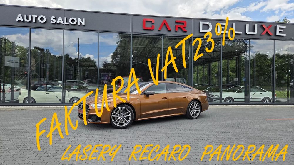 Audi A7 Sportback FV23% / 367KM / RECARO / LASERY / PANORAMA / Head Up / Dociągi Drzwi