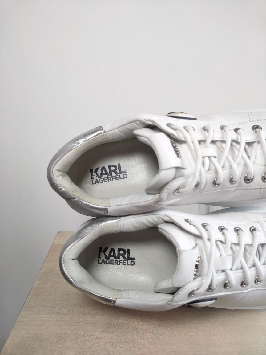 Sneakersy białe damskie KARL Lagerfeld Kapri Ikonic Lo Lace Rozmiar 41