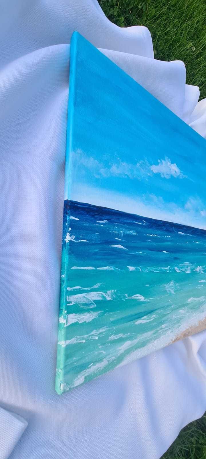 Obraz akrylowy płótno ręcznie malowany 50x70 obraz morze rękodzieło