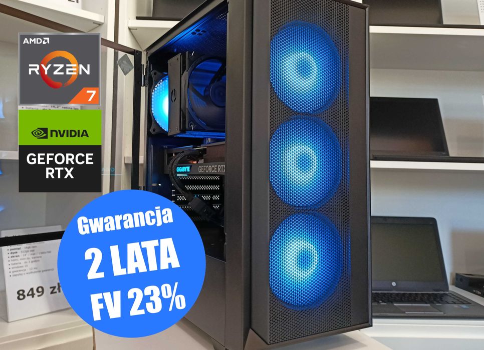 Nowy Komputer Gamingowy Kraków Ryzen 7 8700f 32GB 1000SSD RTX 5070 W11