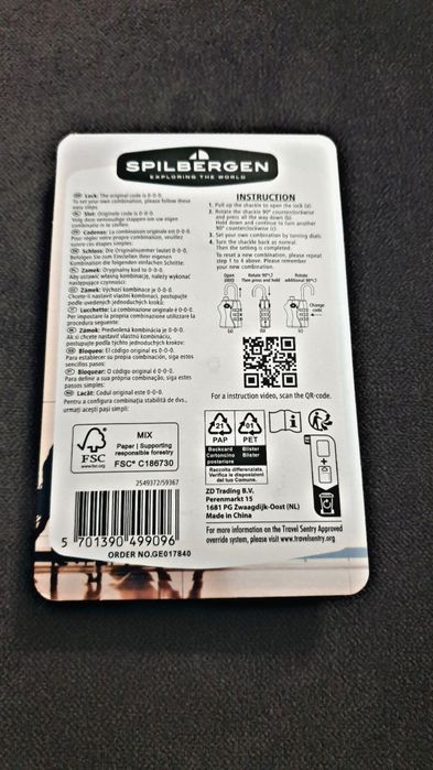 Kłódka cyfrowa TSA Spilbergen