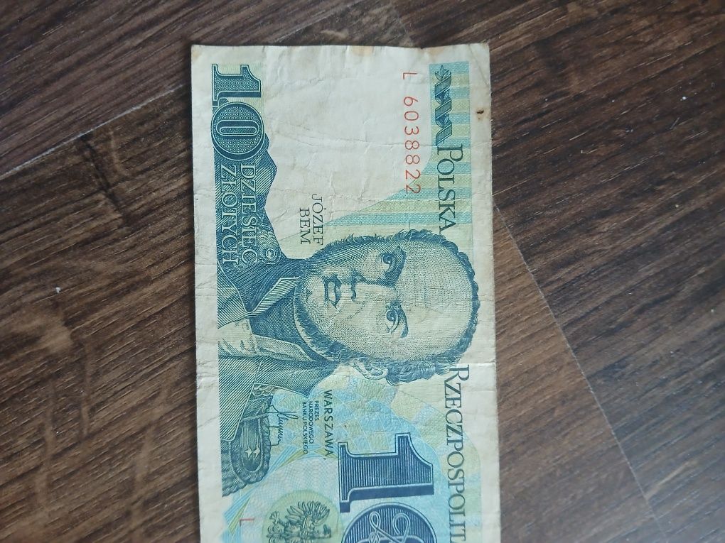 Banknot PRL 10 zł Józef Bem 1982