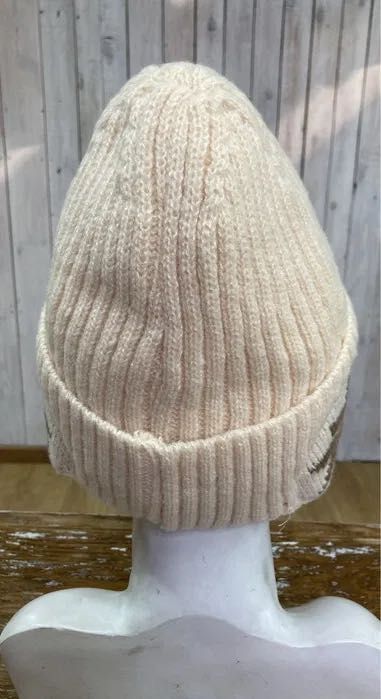 Zimowa czapka Uszatka, nowa, beż, one size, ciepła dzianina