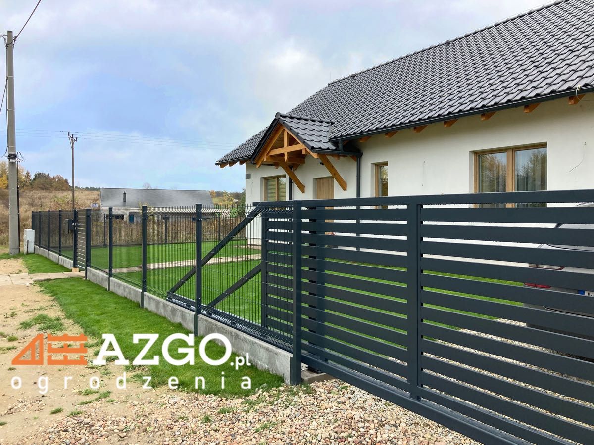 Komplet ogrodzenie panelowe 3D Płot siatka 1,53 153cm słupki panele