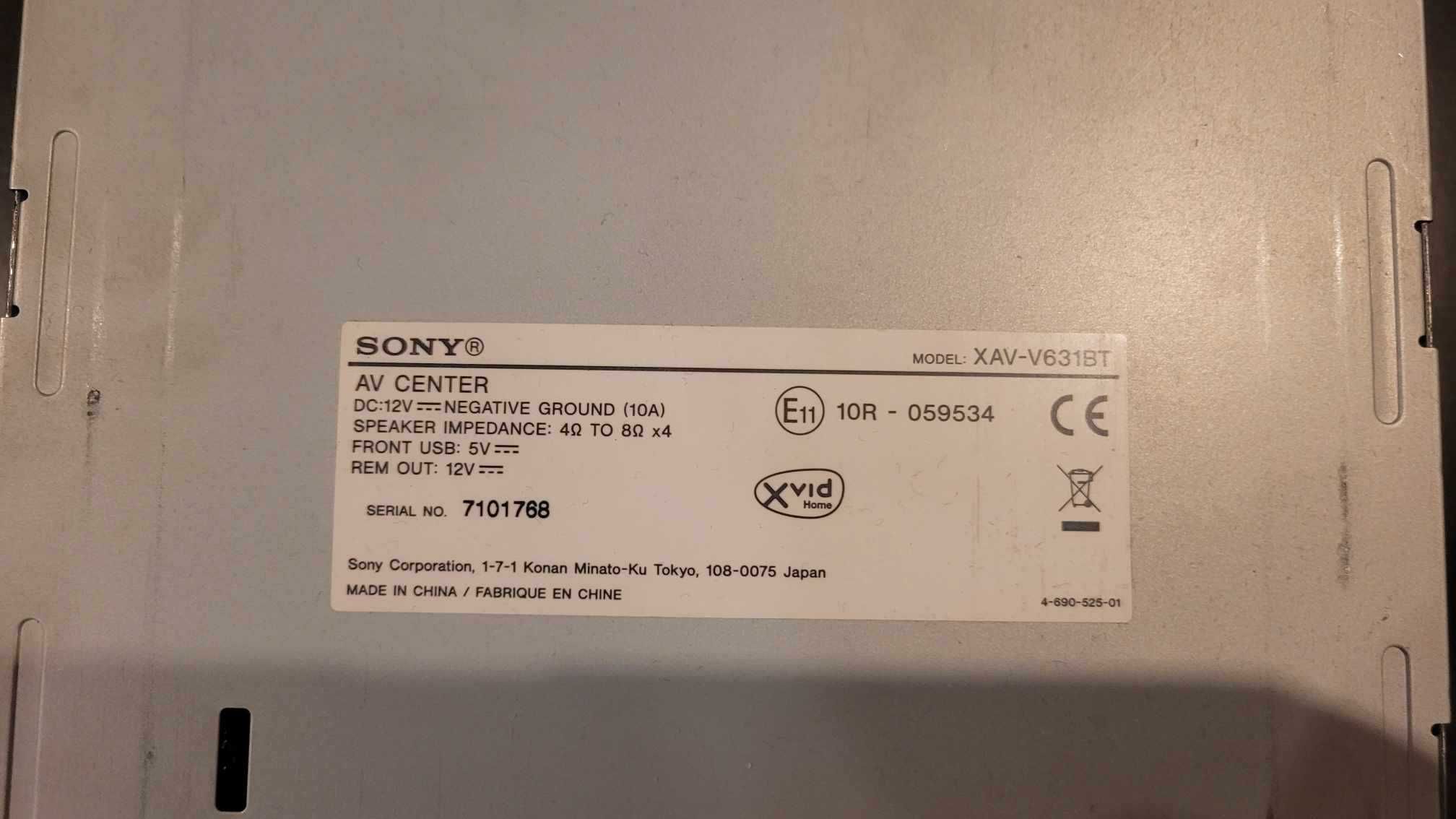 Sony XAV-V631BT – ekran dotykowy, Bluetooth, USB, kompletne – sprawne