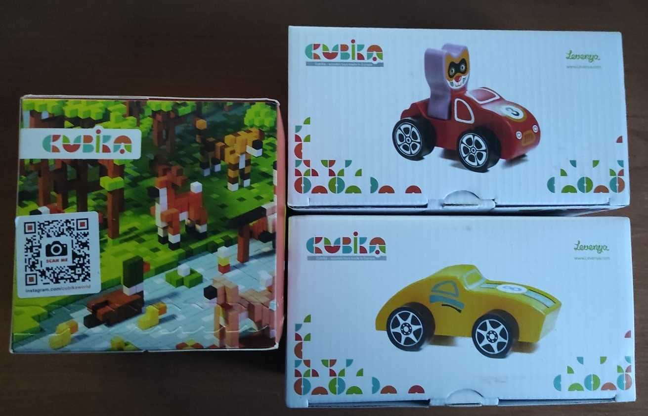 Деревянный конструктор Cubika и машинка Cubika