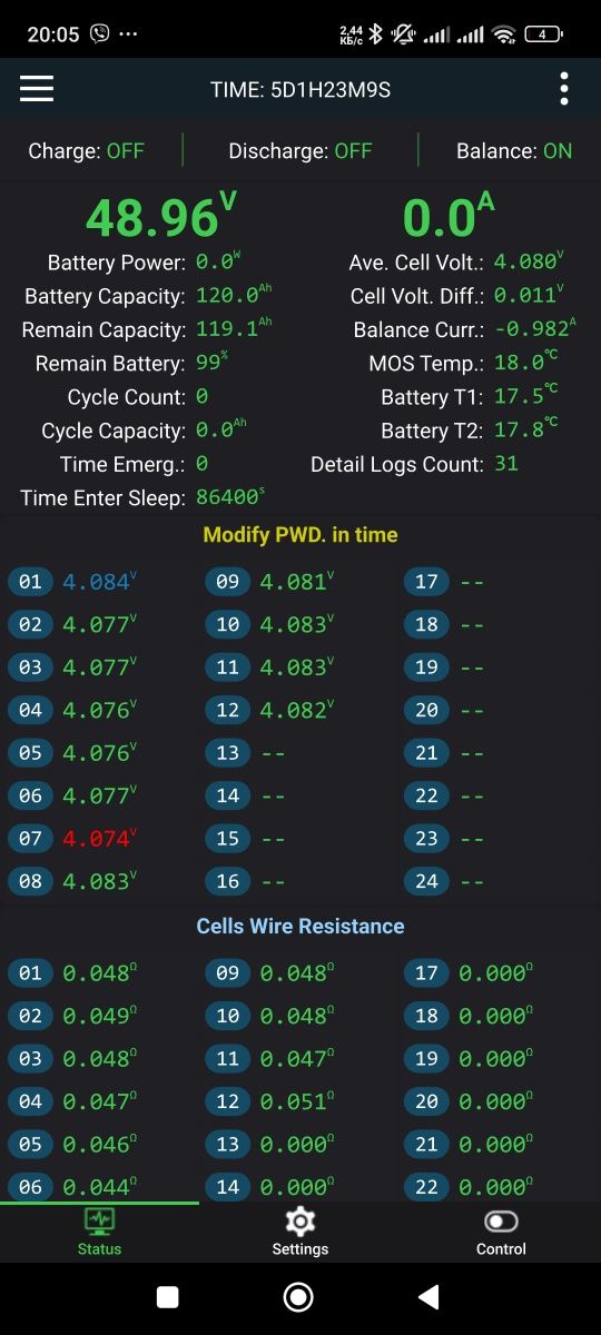 Li-ion аккумулятор 48V 120Ah 5,28кВт*ч для инвертора из элементов Sams