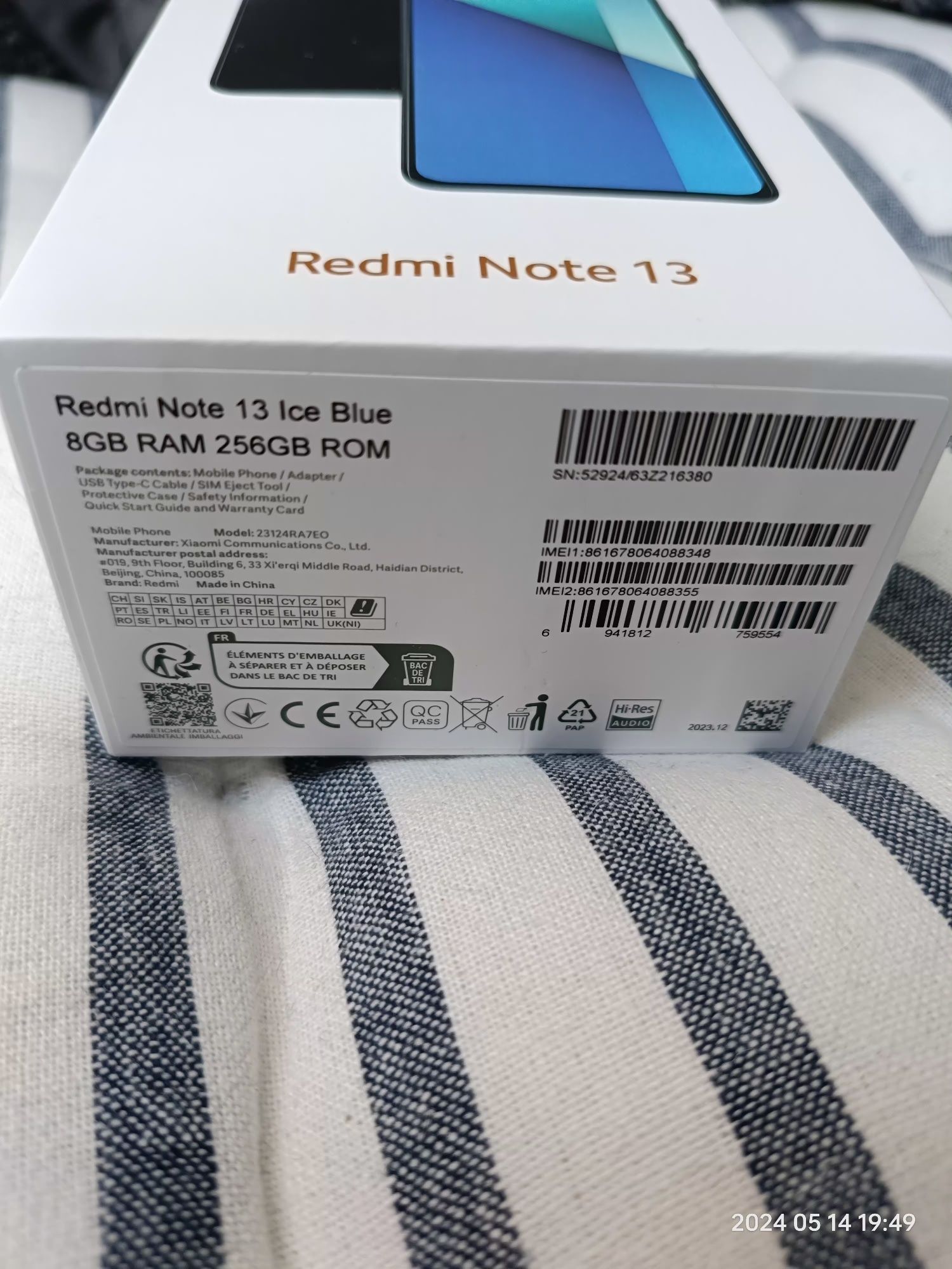 Redmi Note 13 Ice Blue 8/256 GB na gwarancji