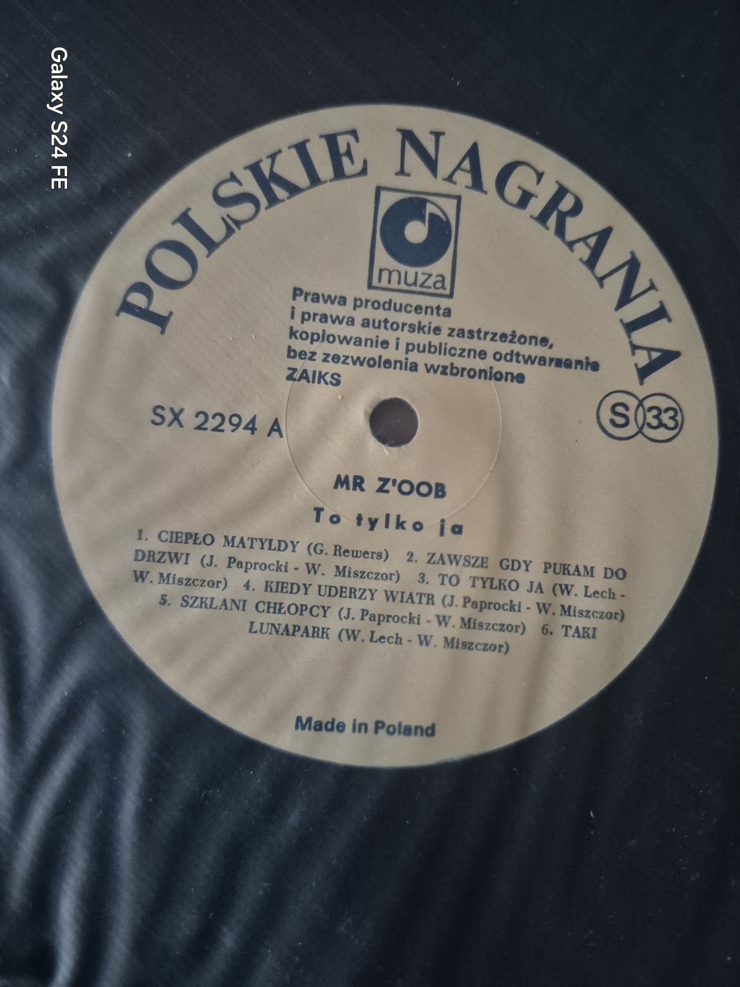 Płyta winylowa/Mr Z'oob*-To tylko Ja./1986r