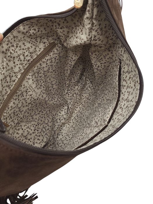 Torebka boho na ramię zamsz brąz czekolada