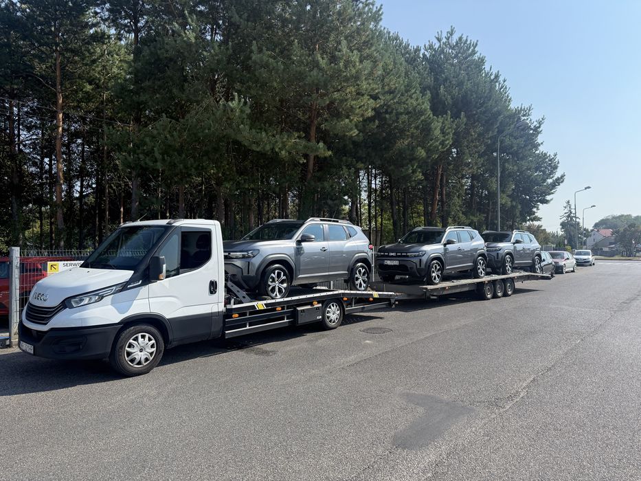 Wynajem przyczepy 3500kg lawety na dwa auta podwojna 8,5m Blyss Radom