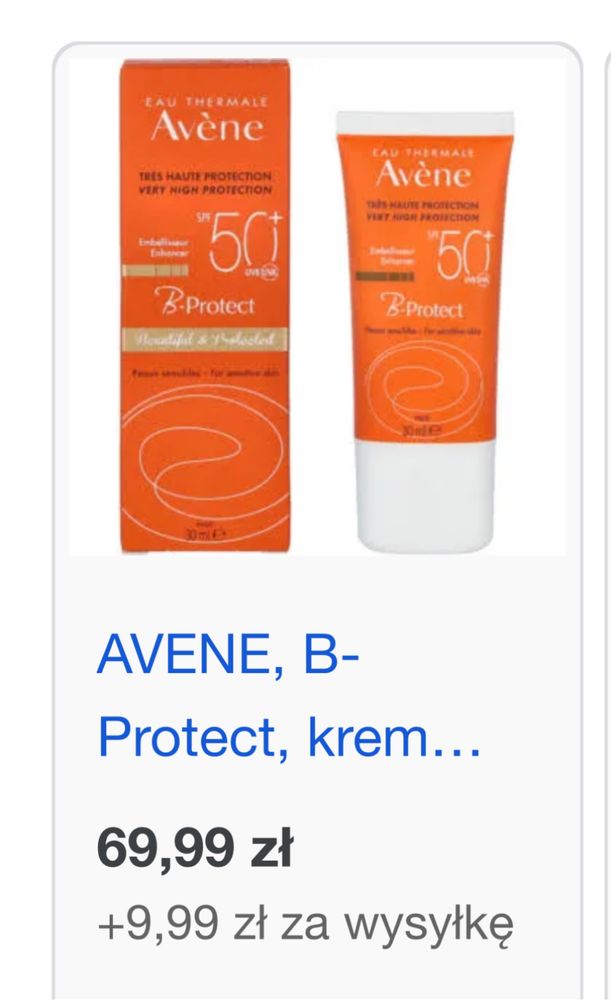 Avene B Protect Krem ochronny do twarzy, SPF 50+