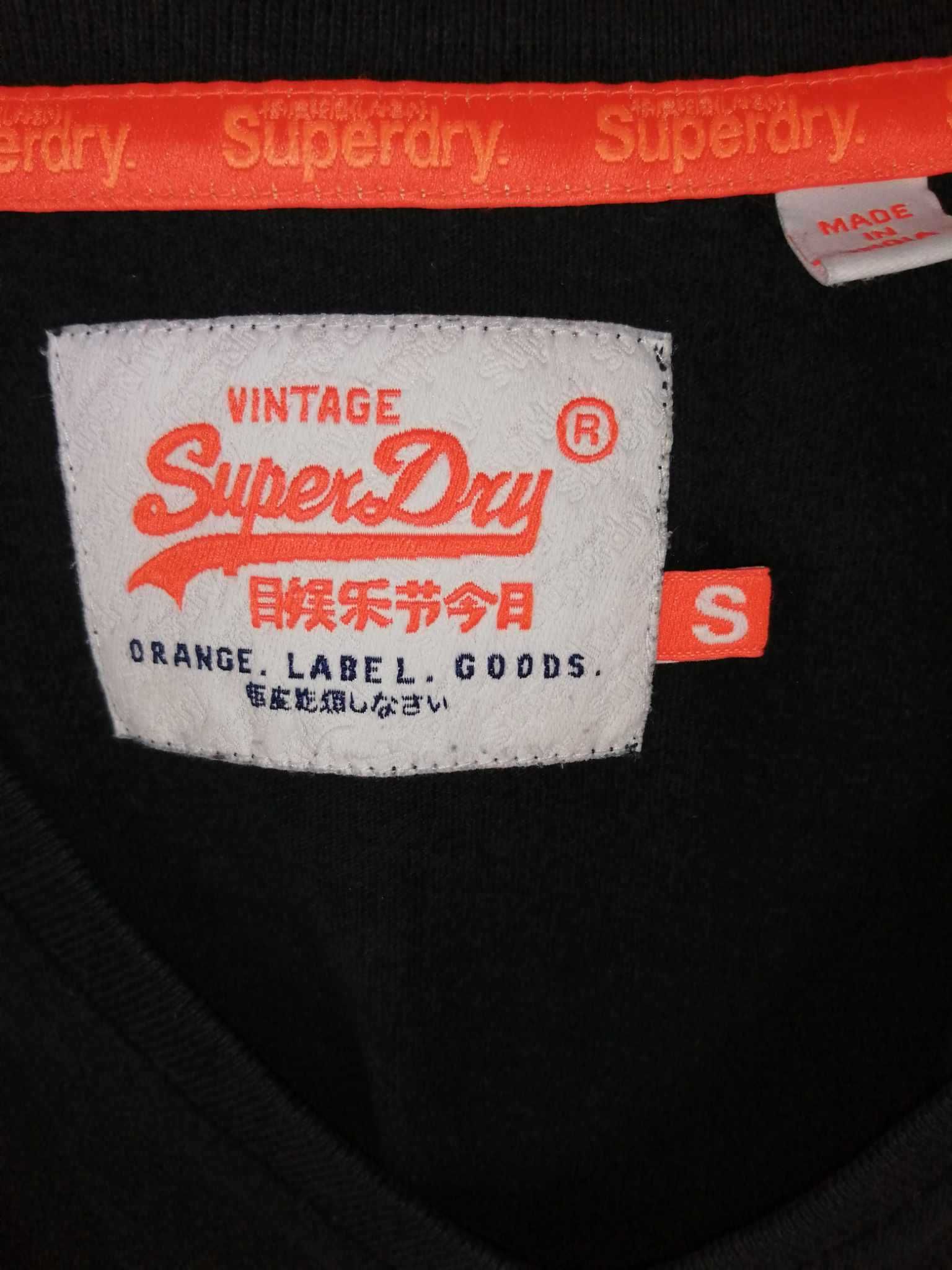 SUPERDRY Vintage Orange Label Koszulka Męska S Oryginalna Super Stan