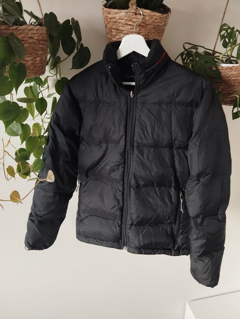 Kurtka zimowa pikowana, puchowa, puch i pierze, czarna, premium r.38