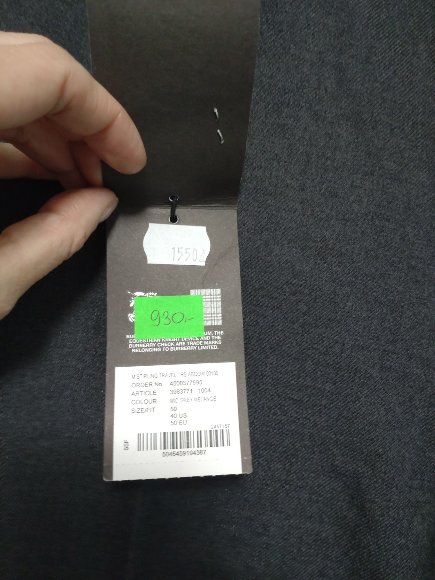 Spodnie męskie 100% wełna Burberry r. 50