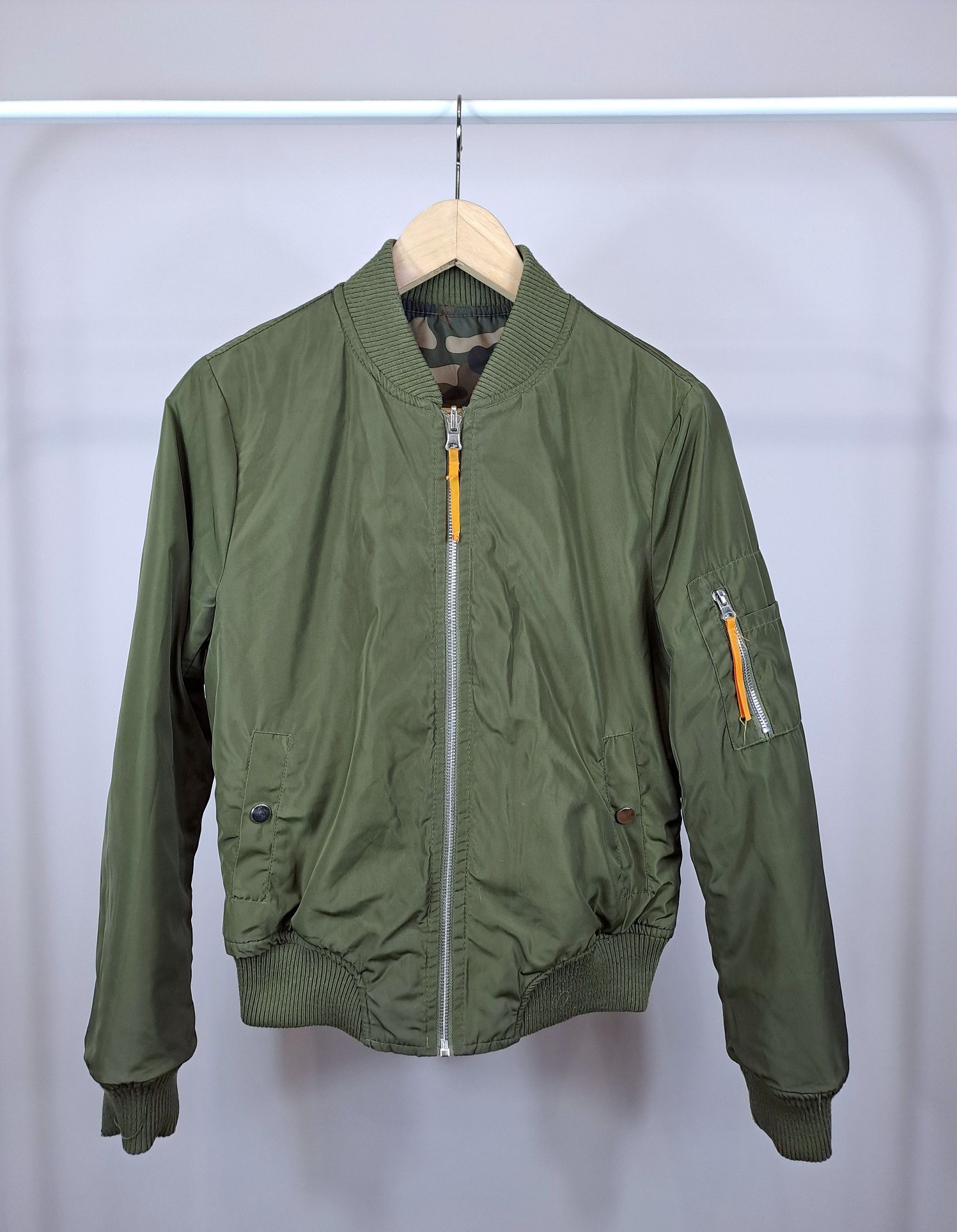 Damska kurtka bomberka dwustronna bomber jacket moro r.S na wiosnę