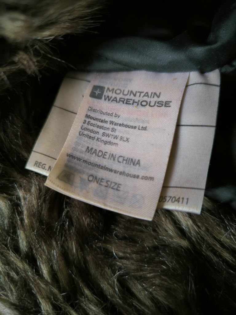 Mountain Warehouse czapka uszatka z futerkiem szara zimowa ciepła