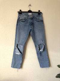 Zara spodnie jeansy z przetarciami S