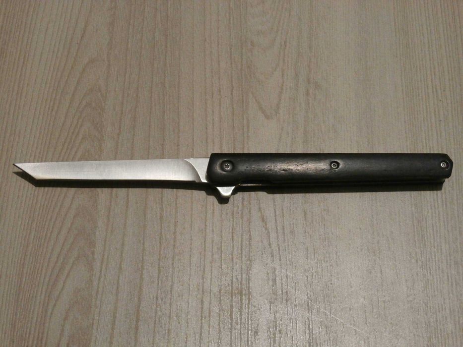 Складний викидний ніж M390 Flipper Tanto 21.5см з чехлом з екошкіри