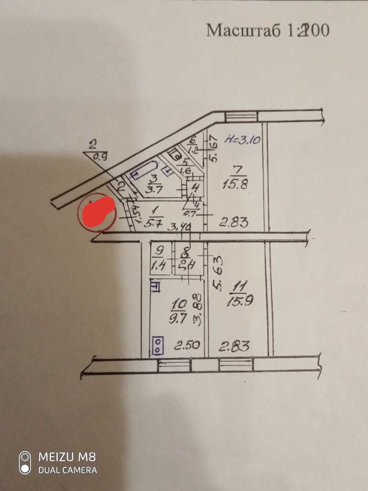 Продам 2 комнатную сталинку возле м. Холодная гора