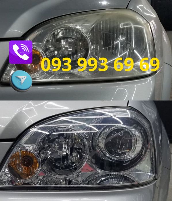 BI -LED лінзи установка линз полировка авто антихром авто детейлинг