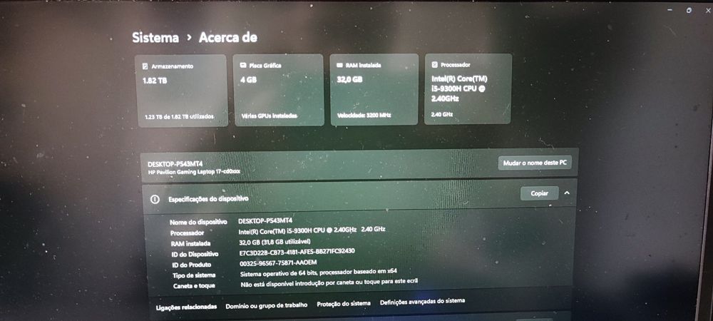 Portátil HP Gaming: i5-9300H + 16GB RAM + Nvidia 1650 4GB VRAM