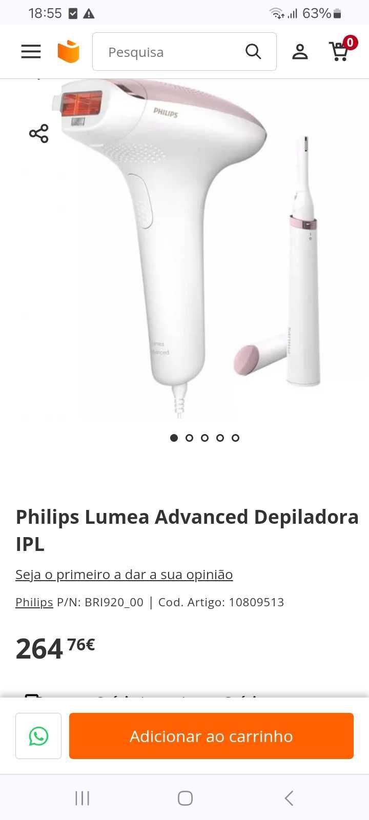 Depiladora luz pulsada fhilips